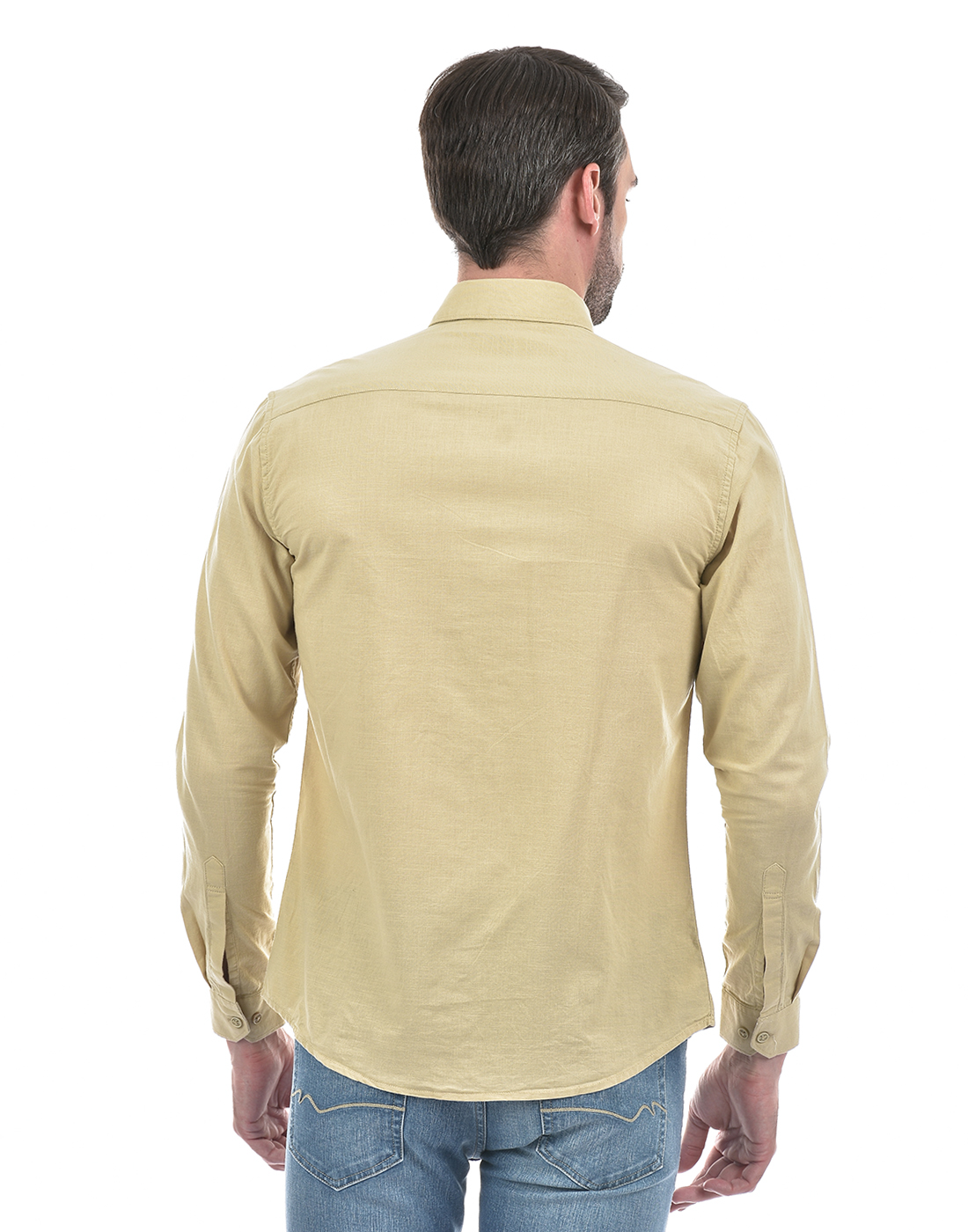 Numero Uno Men Solid Beige Shirt